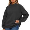 Ladies' Fashionable Loose High Neck Long Sleeved Color Hoodie Top Pullover