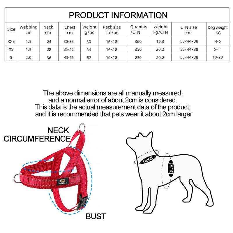 Harness for A Small Dog Harness Harnait Dog Chest Nylon Large Dog Harness Small Breed GXQ04