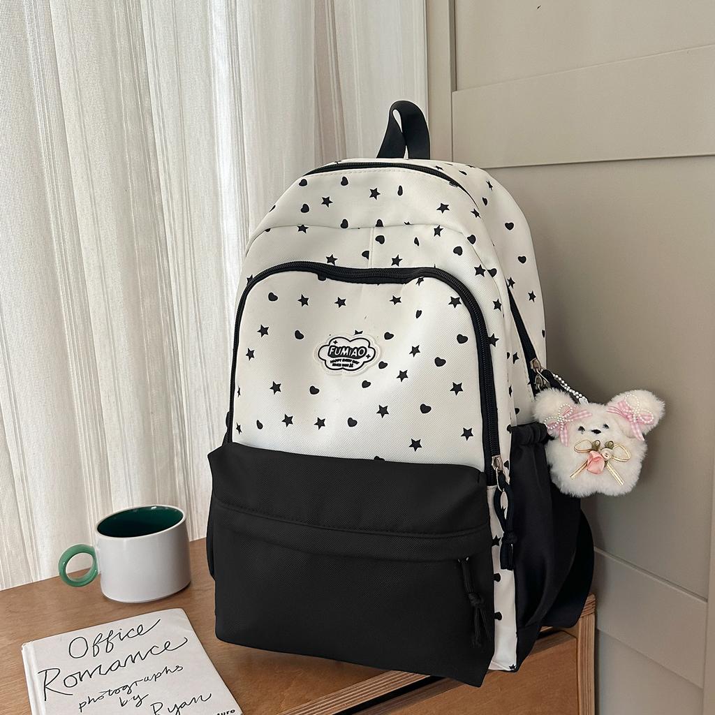 Schoolbag New High-value Japanese Schoolbag Ins Niche Sweet and Cute Star Backpack Junior High School Students Lightweight Backpack