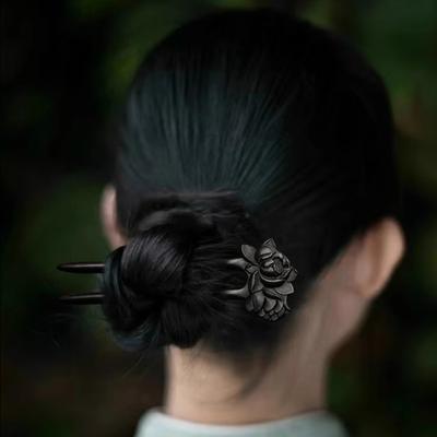 Horquilla Estilo Chino en Forma de U Horquilla Francesa Hecha a Mano Pinza de Pelo de Dos Puntas para el Cabello Accesorio DIY Peinado