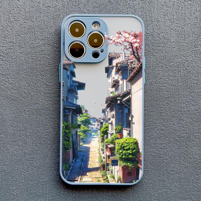 Japanese Aesthetic Tokyo City Street Scenery Phone Case For iPhone 16 11 15 Pro Max 13 12 Pro Max Mini 14 7 8 Plus XS X XR Cover