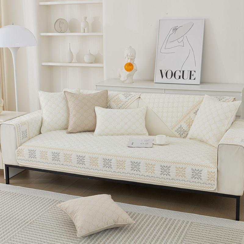 Sofa Cushion Pure Cotton Four Seasons Simple Cloth Cotton Seat Cushions Modern Universal Cover Cloth Backrest Non-Slip Sofa Cover Towel