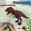 Triceratops Dinosaur Toy Model Oświetlenie / Sounding / Walking Boy Kid Dinosaur World Kids Animal Toys Gift with Remote Control