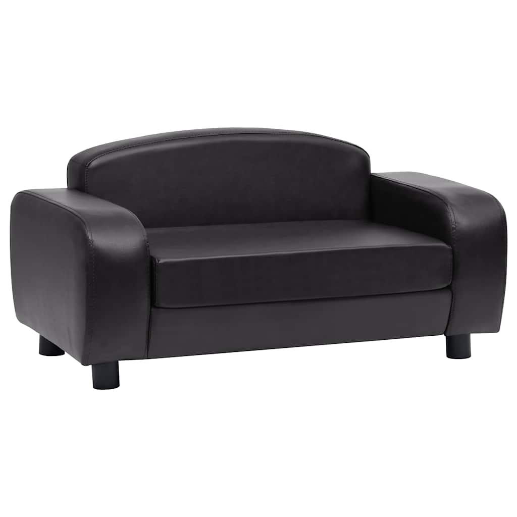 Pet Sofa Black 80 X 50 X 40 Cm Faux Leather