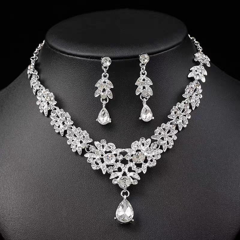 Главная Свадебная Корона Тиара для Невесты Стразы Набор из Трех Предметов Корона Принцессы на День Рождения Высококачественные Роскошные Аксессуары