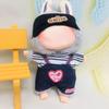 Labubu 17cm First-Gen Doll Outfit Set: Cute Dress-Up Plush Hat & Vinyl Clothes.