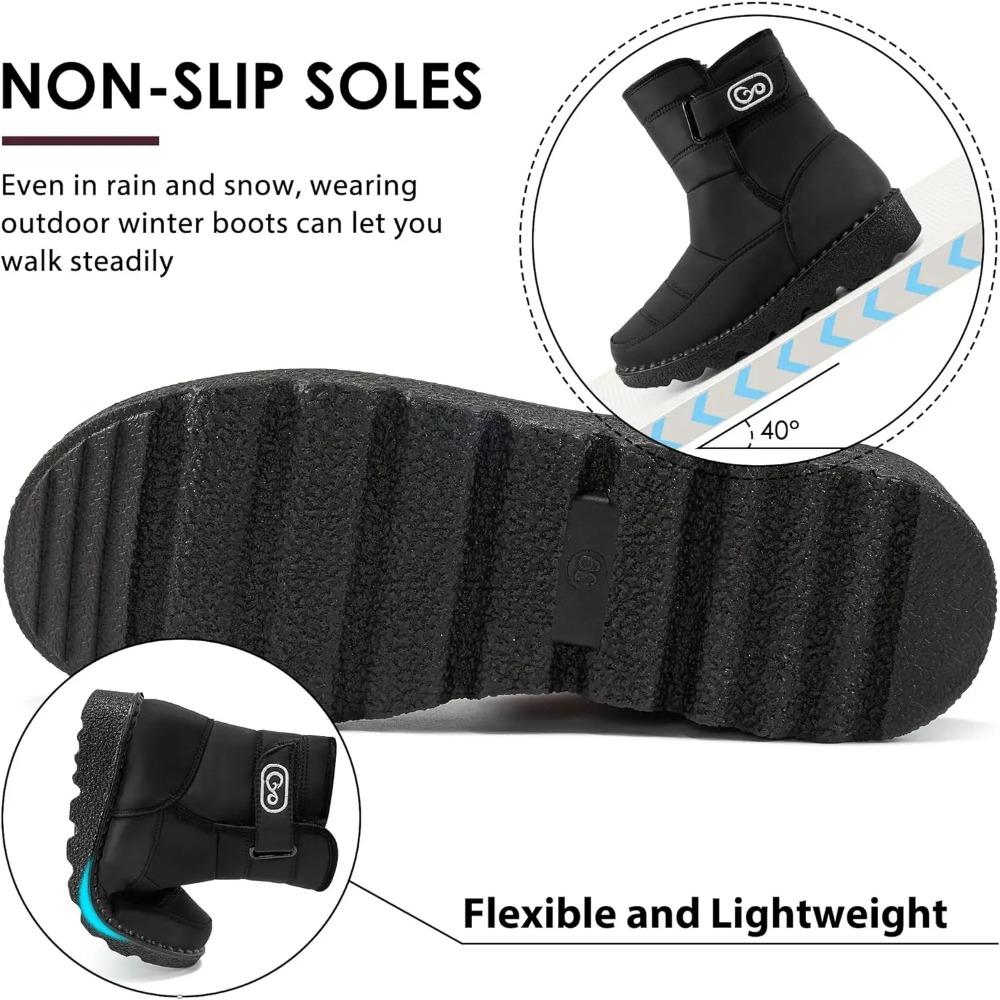 Womens Winter Snow Boots with Warm Fur Lining Comfortable Booties Non Slip Waterproof Outdoor Shoes