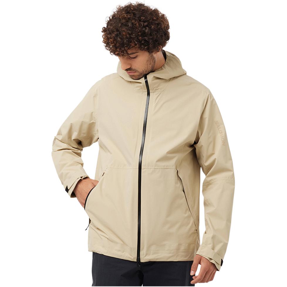 SALOMON Outerpath 2.5L Nepromokavá bunda s tvrdou skořápkou Pánské bundy Pepřově bílá LC2211700
