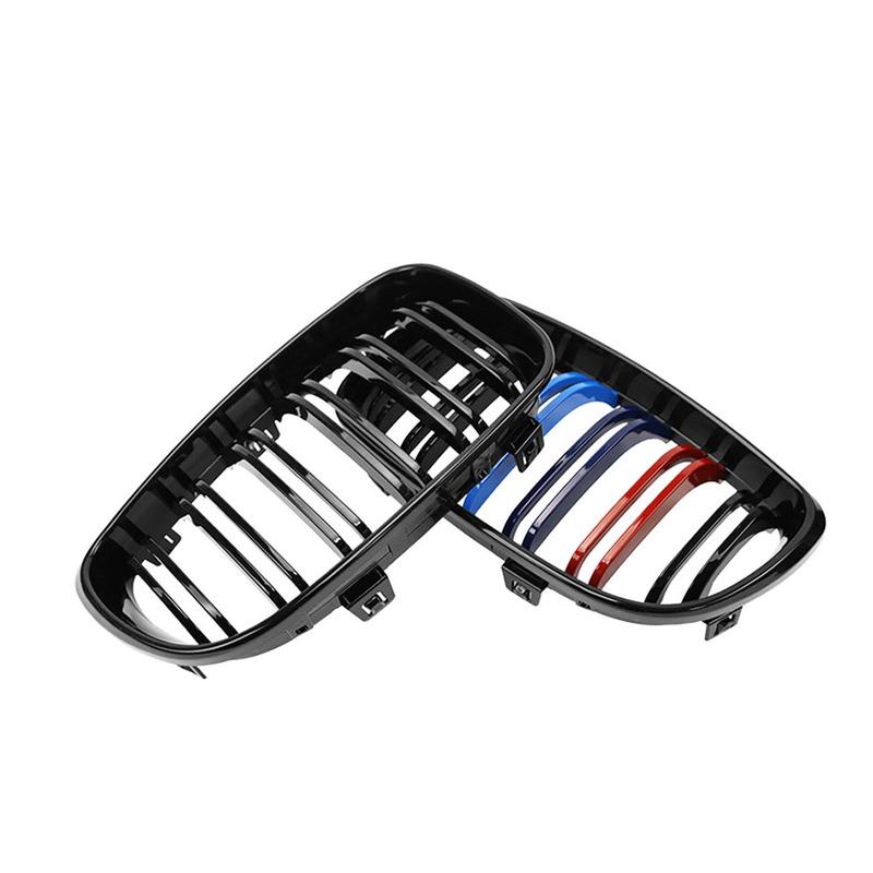 Gloss Black M Style Grille Front Bumper Grille For BMW E81 E82 E87 E88 128I 135I 2007-2011 Double Line Front Bumper Grills