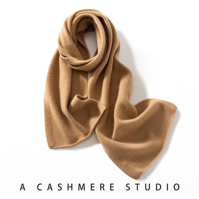 Women's 100% Pure Cashmere Scarf - Versatile, Warm, Solid Color for Autumn and Winter