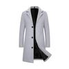 Frühling Herbst Neue Lange Baumwolle Mantel Neue Wollmischung Reine Farbe Casual Business Mode Herrenbekleidung Schlank Windjacke