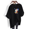 American Retro Cartoon Oversized T-Shirt - Women's Summer Loose-Fit Short Sleeve Top