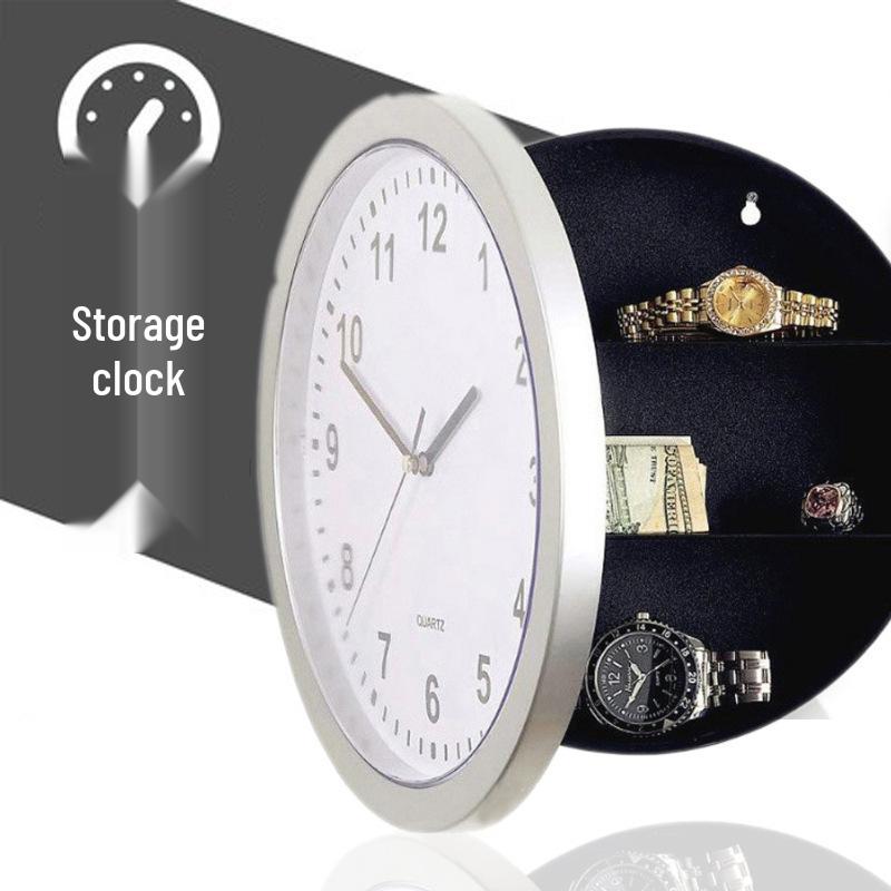 

Original Creative Wall Clock Safe for Jewelry Storage серебряный