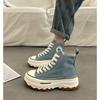 Brandneue 2025 Damen High-Top Canvas Schuhe: Höhenvergrößernde, Dicksohlige, Vielseitige, Lässige Sport-Sneaker für Frühling/Sommer