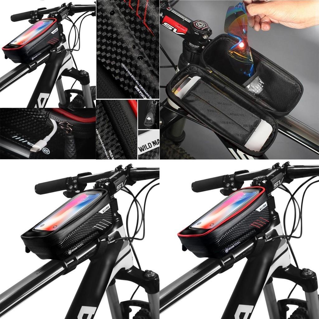 Durable Waterproof Bicycle Cycling Bike Front Top Tube Frame Bag With Tpu Touch Screen Phone Holder Case
