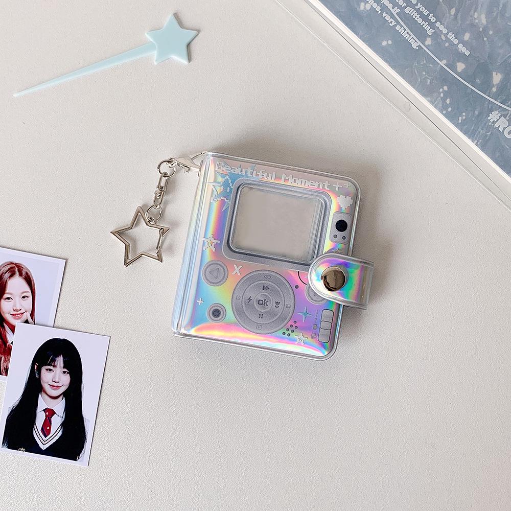 

Hisocute Korean Idol 2-Inch Star Photo Album with Big Head Sticker Storage & Shiny Pendant Card Holder