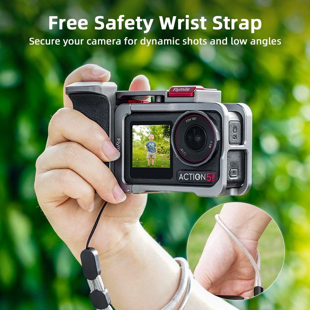 Shutter Button Camera Grip Handle Rabbit Cage for Osmo Action 3/4/5 Pro Camera Accessories