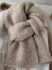 Solid color alpaca wool knitted scarf women's winter and autumn wool blended new high-end temperament couple scarf tide
