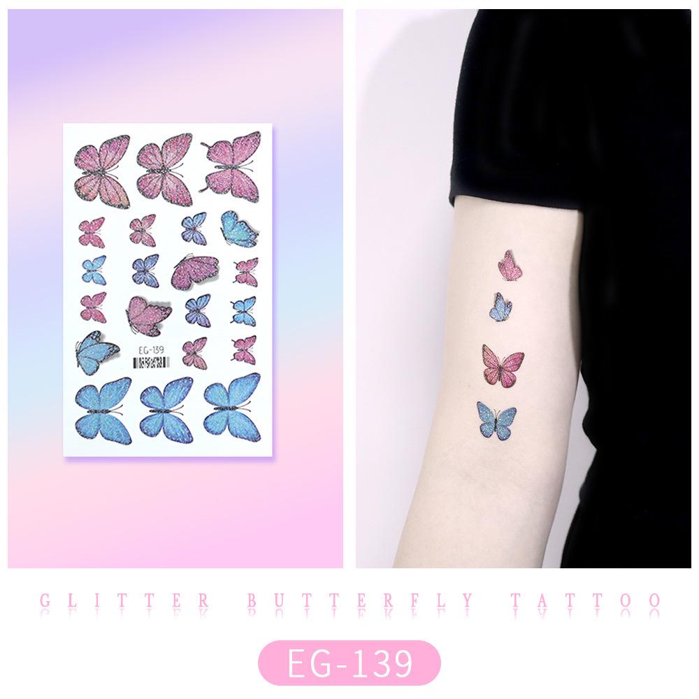 Ruikalong Cartoon Mermaid & Butterfly Glitter Tattoo Stickers for Children