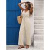 2026 New Vacation Casual Minimalist Style Jumpsuit Solid Color Sleeveless Jumpsuit