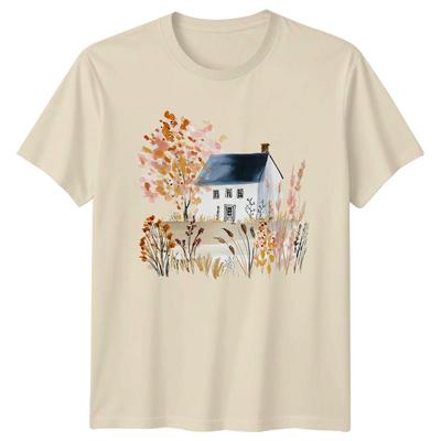 Autumn Watercolor Cottage Aesthetic Unisexs Art Birthday Gift For Her