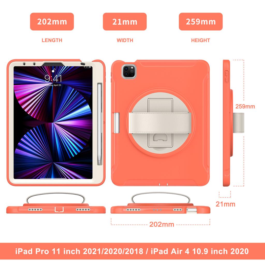 iPad Air5 (2022) Protective Case with 360° Rotating Stand for Hands-Free Use