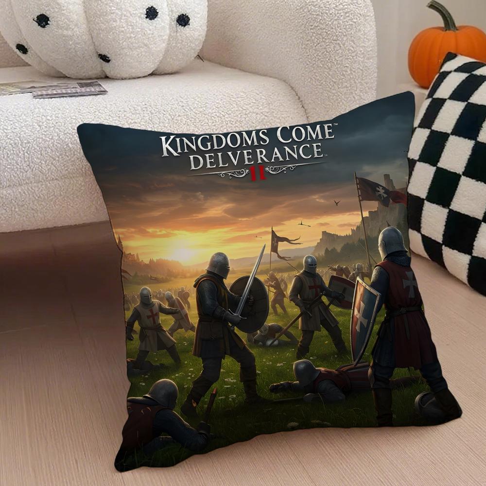 K-Kingdom Come D-Deliverance 2 Cushion Cover Linen Pillow Case Soft Breathable Protective Couch Room Decoration