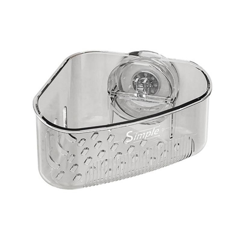 

Space Saving Corner Sink Organizer With Detachable Suction Cups And Drainage Holes For Sponges Brushes Kitchen Bathroom Accessories чистый
