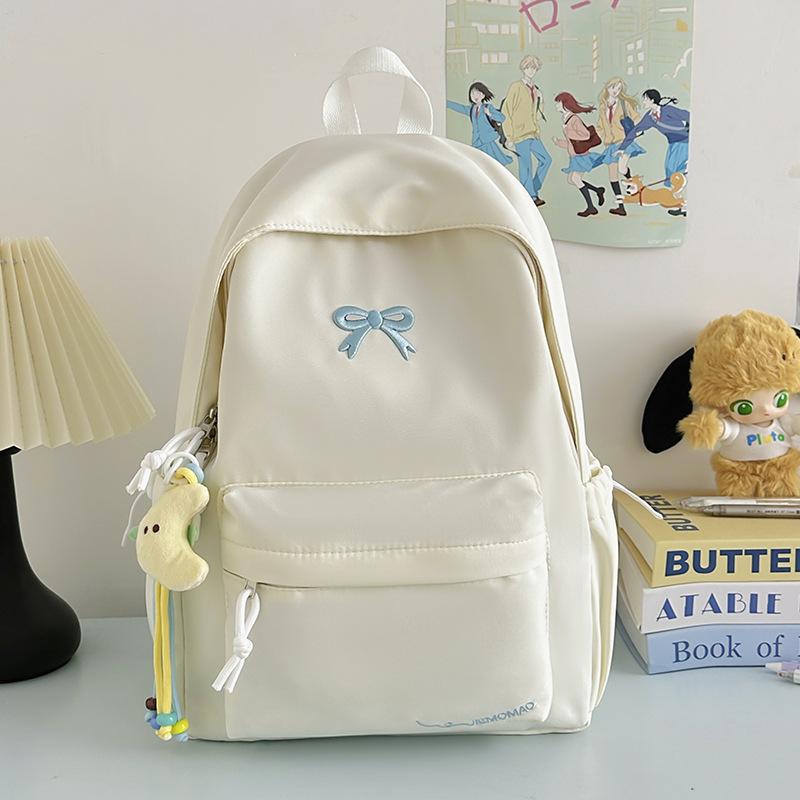 Schoolbag Wholesale High Value Bow Lightweight Small Backpack Japanese Ins Simple High School Student Schoolbag Versatile Backpack