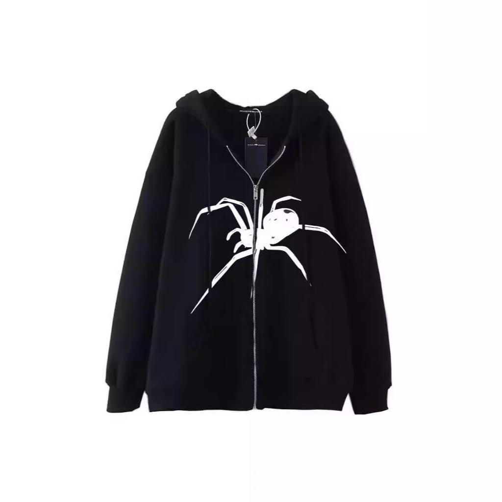 European Size Men's and Women's Printed Zipper Sweater Spider Hoodie Sweater Hoodie