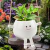 Small Swing Smiley Face Hanging Planter Pot for Indoor Outdoor Plants, Cute Swinging Plant Pot, Hanging Flower Pots, Face Planter Pot Head, Resin
