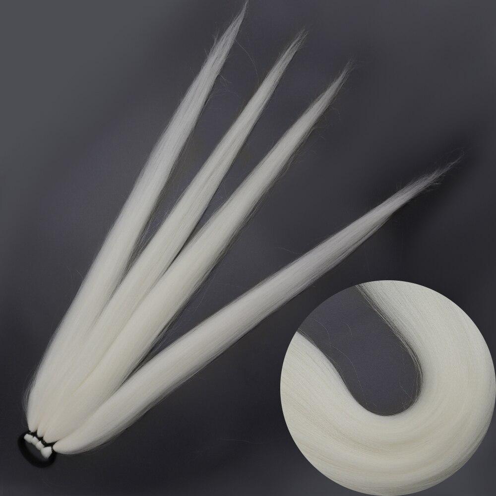 Prodloužení culíku Syntetické boxerské copánky Omotané kolem ocasu s gumičkou Prsten do vlasů 26palcový hnědý ombre cop pro vlastní potřebu