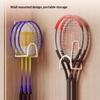 Heavy-Duty Metal Tennis Badminton Racket Rack With No-Drill Adhesive Wall-Mounted Display Shelf