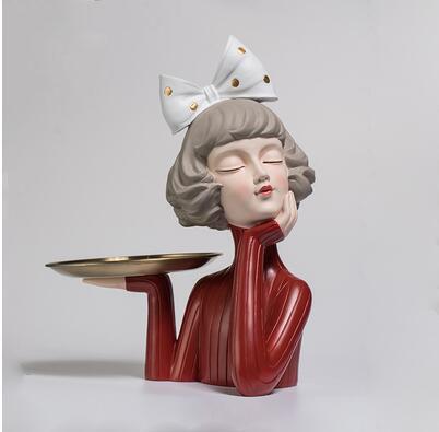 Modern Cute Girls Resin Statues Accessories