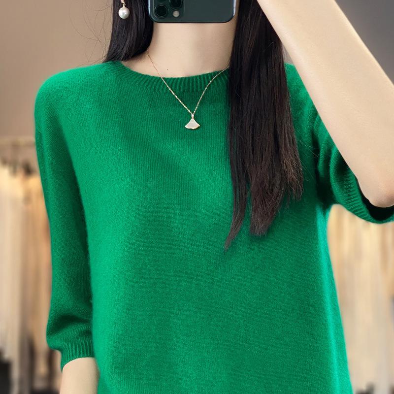 Новый осенний стиль шерстяной свитер с круглым вырезом обычный свитер женский кардиган M