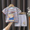 New Kids Boys Girls Summer Pajamas Cute Cartoon Print Short Sleeve T-Shirt Tops with Shorts Toddler Baby Clothing Sets