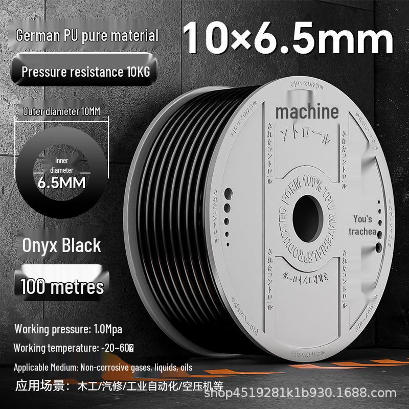 Zhuo Ji 8mm High-Pressure Transparent PU Air Hose for Air Compressors (Sizes: 4/6/10/12/14/16)