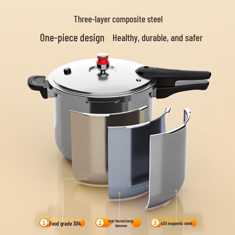 

KOBACH 304 Stainless Steel 100Kpa Pressure Cooker 22cm 6L
