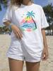Oversized T-Shirt – Summer Palm Tree Graphic