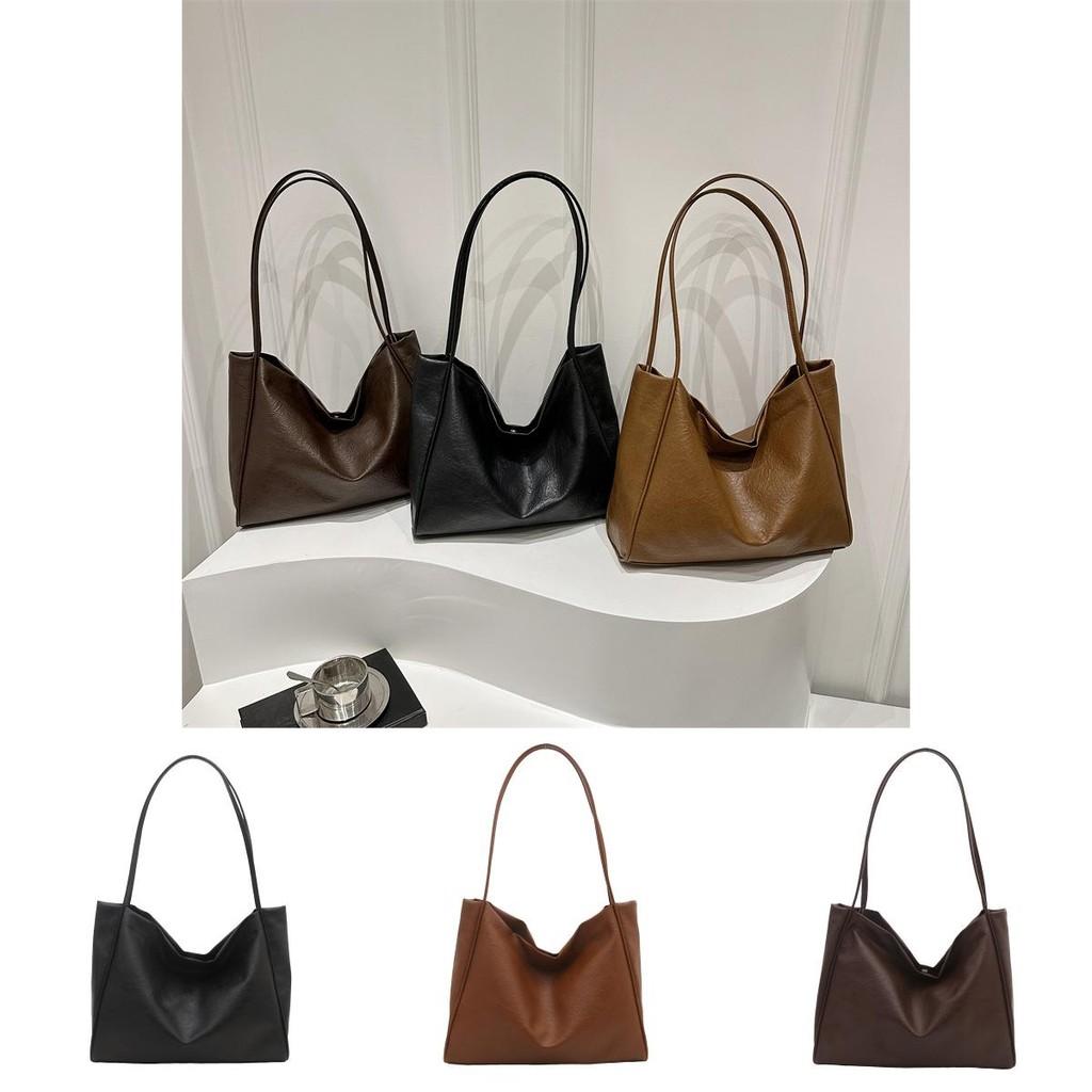 Minimalist And Modern Pu Tote Bag For Women In Brown With Generous Space Perfect For Use Daily