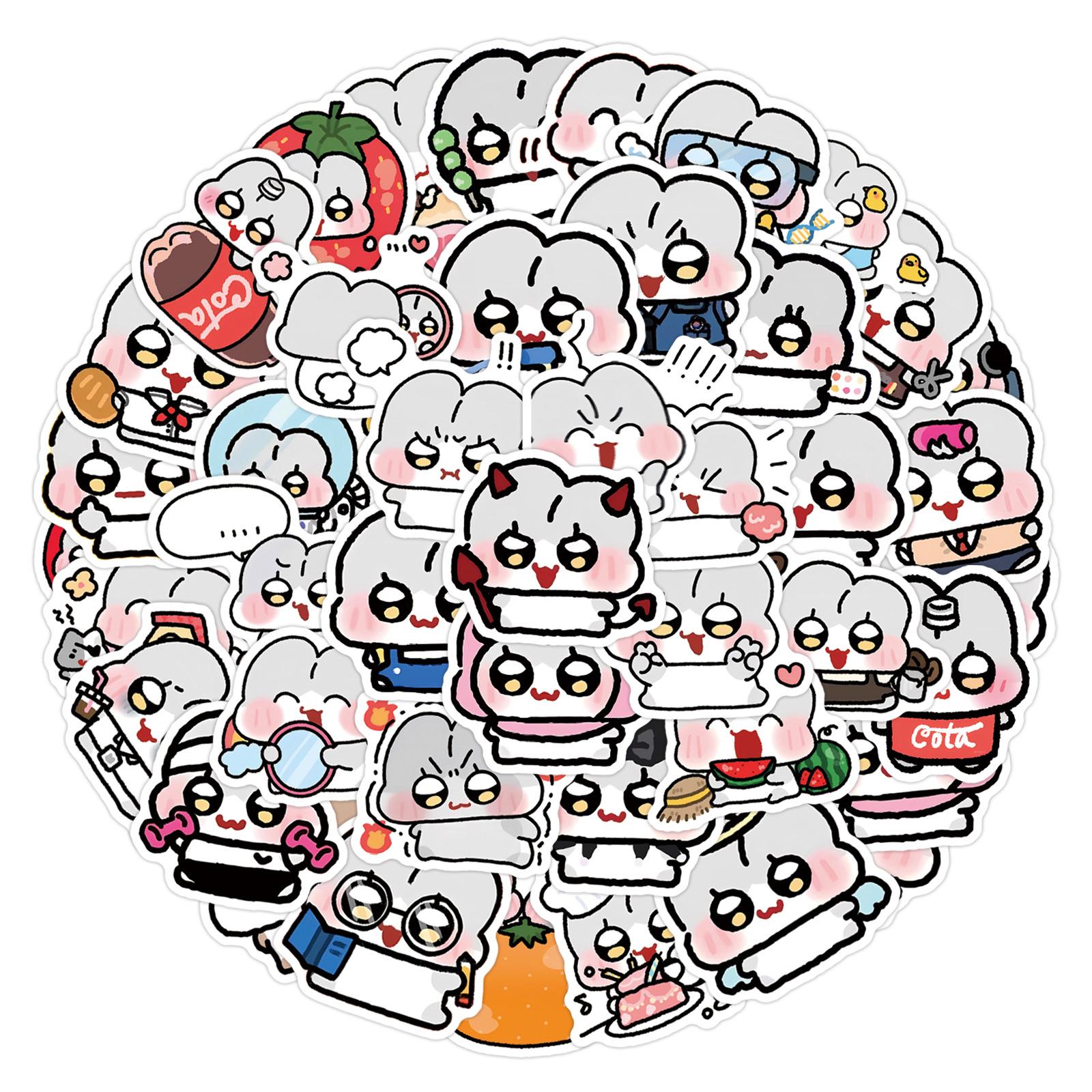 

60 Новых Наклеек Граффити Мультяшный Кролик Ноби Декоративные Наклейки на Холодильник Скутер для DIY