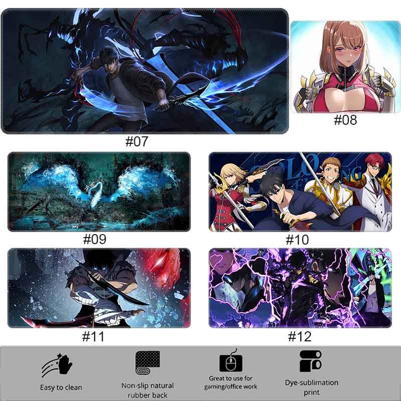 Gamer Large Mouse Pad S_Solo Levelings Rubber Mouse Mat Anime Gaming Mousepad Game HD Print Keyboard Pad Non-Slip Desk Mat