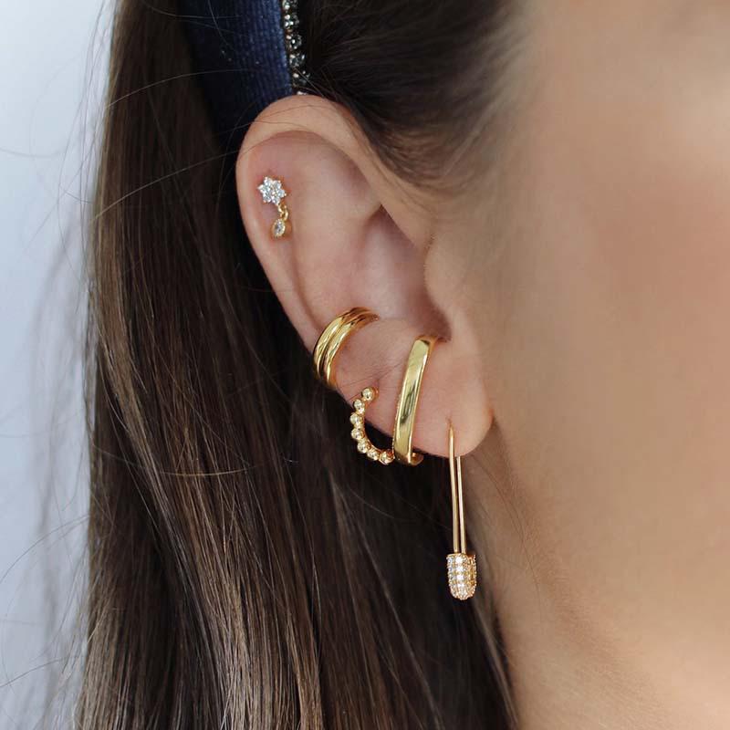 Zirconia Ear Cuff Paperclip Alternative Earring