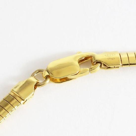 Silver Omega Necklace Gold Finish Made In Italy SV925 Hook Type