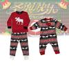 Cozy Christmas Family Matching Pajamas Set Deer Print Long Sleeve Winter Outfit
