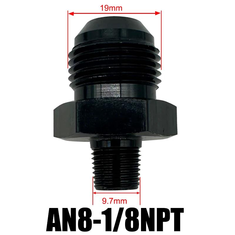 4AN 6AN 8AN 10AN 12AN To 1/2" 1/4" 1/8" 3/8" 3/4" NPT Oil Cooler Adapter Male Straight Fuel Hose Pipe Tube Thread Flare Fitting
