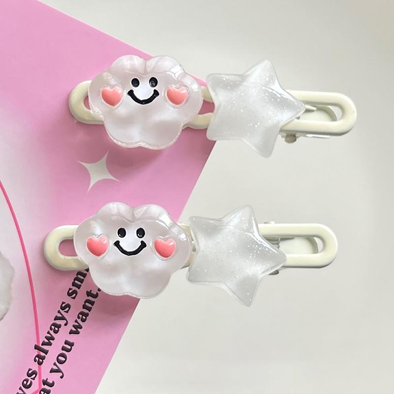 1Pc Cute Cloud Hair Clip Star Duckbill Clip Sweet Girl Hair Pin Bangs Side Clip Woman Headwear Hair Accessories