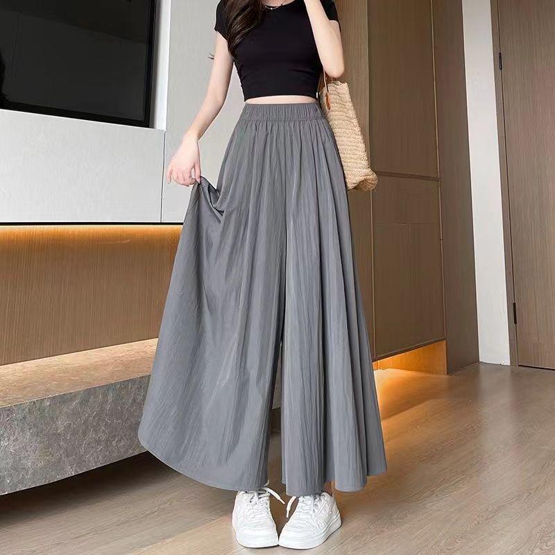 Plus Size Women's High-Waisted Wide-Leg Casual Summer Pants