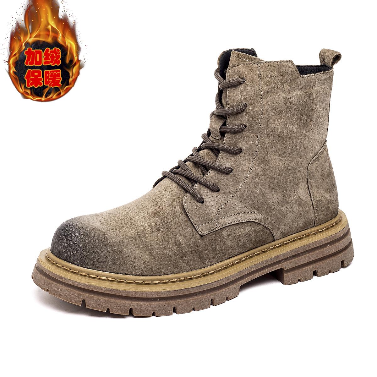 

Зимние мужские ботильоны 2024 года, ковбойские сапоги, теплые плюшевые сапоги для активного отдыха, классические повседневные ботинки из замши и кожи класса люкс 44