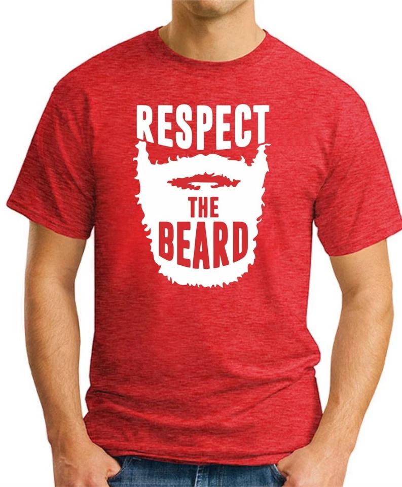 RESPECT THE BEARD T-SHIRT   Funny Slogan Novelty Mens Geeky Gift Geek Hipster 3 L